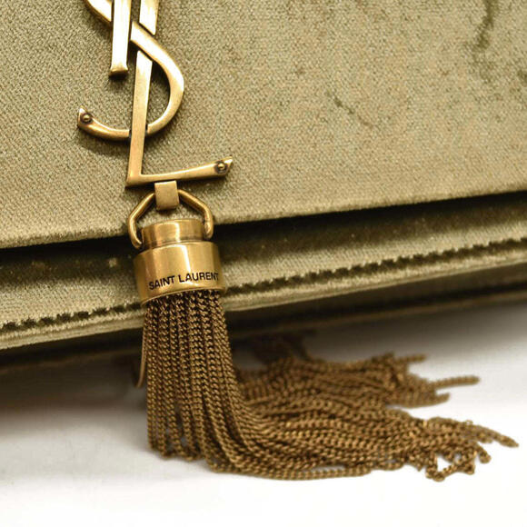 SAINT LAURENT  Velvet Medium Monogram Kate Tassel Shoulder Bag - Picture 5 of 15